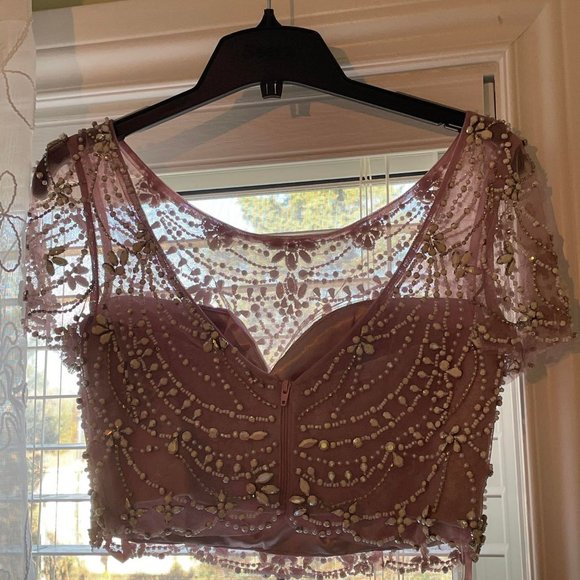 Lilac beaded two-piece prom dress - Picture 3 of 5